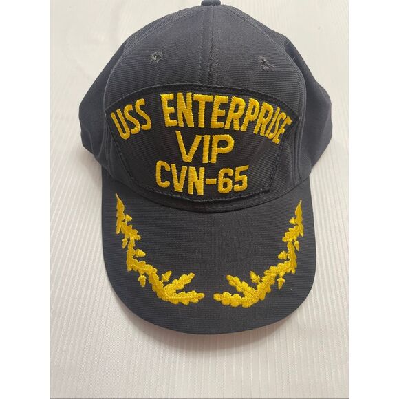 USS Enterprise VIP CVN-65 Vintage Navy Blue Snaback Hat One Size - Picture 2 of 7